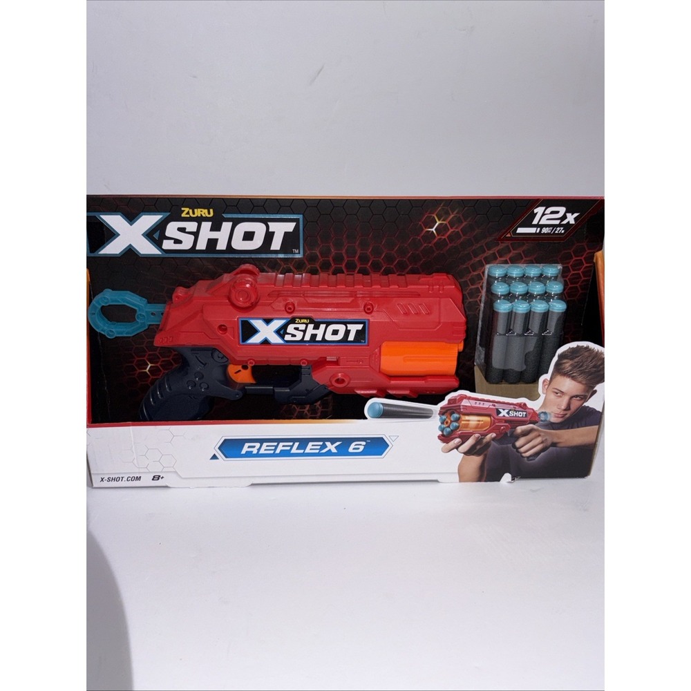 ZURU X-Shot Excel Double Reflex 6 Foam Dart Blaster with 12 Dart New